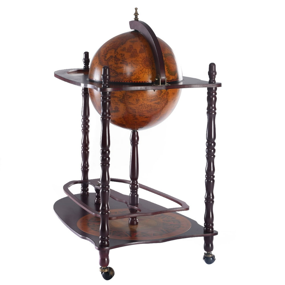 Topbuy Globe Wine Bar Stand 34'' H Global Italian Style Rack Liquor