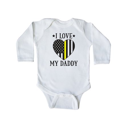 

Inktastic Dispatcher Daddy Gold Line Emergency Gift Baby Boy or Baby Girl Long Sleeve Bodysuit