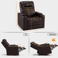 thumbnail image 2 of MCombo Home Theater Seating with USB Ports, LED Light Armrest Storage, Faux Leather Power Recliner Chair , HTS401, 2 of 8