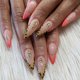 thumbnail image 1 of Uñas postizas cortas con punta francesa, diseño de leopardo y diamantes de imitación amarillos, 24 unidades., 1 of 5