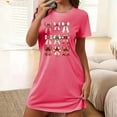 thumbnail image 2 of Tnhcen Pyjama Polyvalent Grande Taille Soie de Lait Robe Courte Double Face Col Rond Été Imprimé Mignon Polyester Spandex P-2TG pour Dormir/se Détendre, 2 of 5