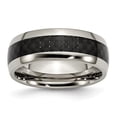 thumbnail image 1 of Titanium Polished w/Black Carbon Fiber Inlay 8mm Band Size 13.5, 1 of 3