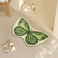 thumbnail image 6 of Btomtd 15.74' x 23.62' Butterfly Bath Rug Diatom Floor Mat Kitchen Cover Secure Grip Bathroom Living Room Carpet Decor, Green, 6 of 6