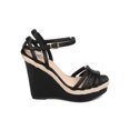 thumbnail image 2 of Qupid FA37 Women Leatherette Peep Toe Espadrille Ankle Strap Platform Wedge Sandal, 2 of 6