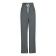 thumbnail image 5 of REALiKUN Women’s Wide Leg Pants High Waist Drawstring Straight Leg Sweatpants Textured Trousers Lounge Pants with Pockets, 5 of 7