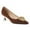 Brown, variant on Women Graceful Crystal Decoration Pointed Toe Pumps Kitten Heel Slip On Party Dress Dancing Shoes Size 9 Brown