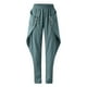 thumbnail image 3 of Gibobby pantalones de mujer de vestir mujer suelta algodón sólido lino grandes bolsillos pantalones casuales (Azul, S), 3 of 5