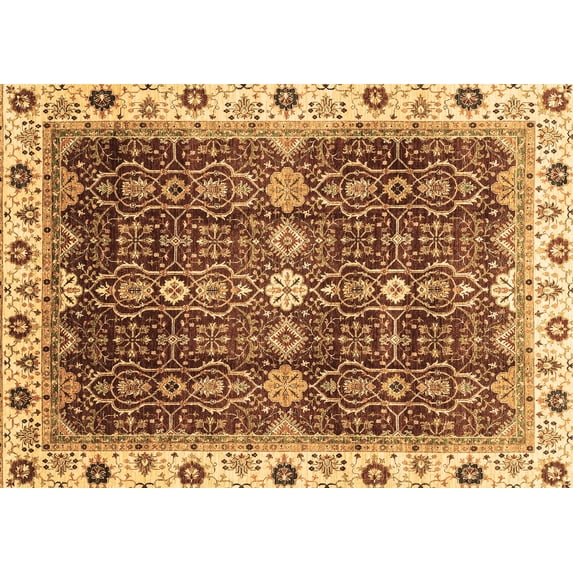 Ahgly Company Indoor Rectangle Abstract Brown Modern Area Rugs, 2' x 4'
