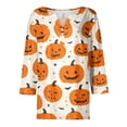 thumbnail image 5 of Halloween Cute Shirts for Women Funny Ghost Pumpkin Spider Graphic Tee Halloween Witch Novelty Graphic Tees, 5 of 6