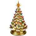 thumbnail image 4 of Gymax 15 Inch Artificial Christmas Tree Tabletop Luminous Ceramic Tree Gold, 4 of 9