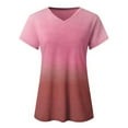 thumbnail image 5 of GRNSHTS Womens Tops Graphic Tees Women'S Fashion Casual Gradient V-Neck Short Sleeve Loose T-Shirt Tops, 5 of 8