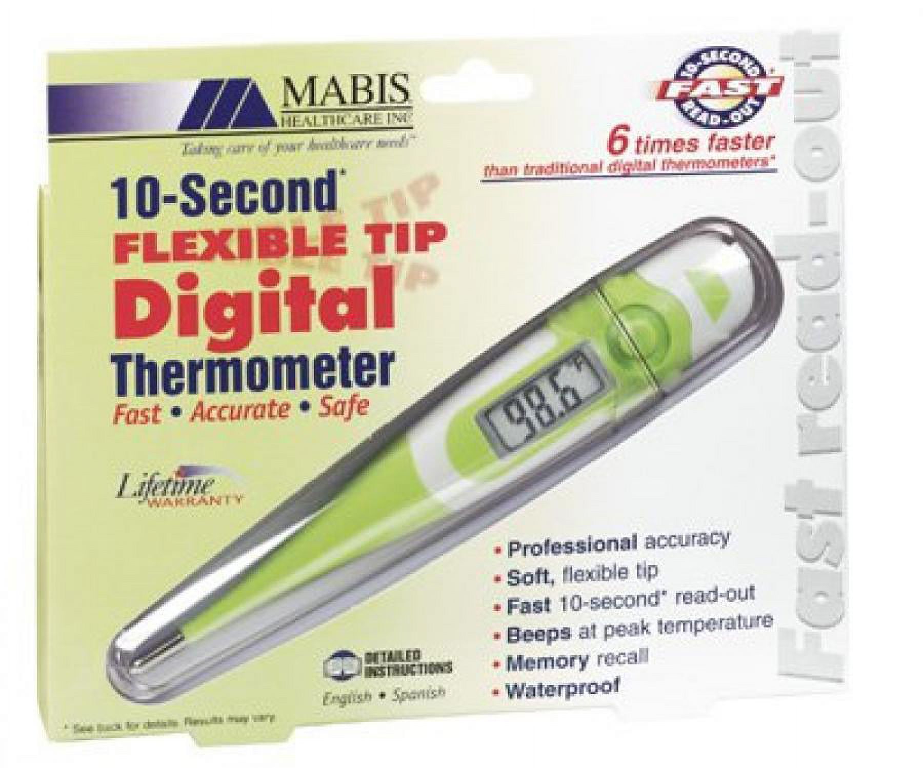 Nuby 2348262 Results 60-90 Seconds Versatile Digital Thermometer 