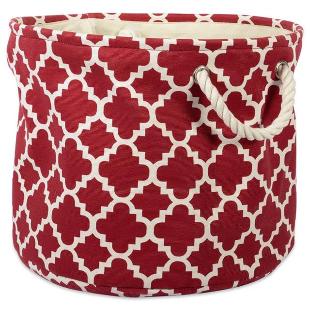 Design Imports CAMZ37888 16 x 16 x 15 Po Bin de Stockage en Polyester Rond en Treillis et 44 ; Rouille - Grande