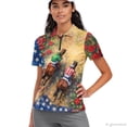 thumbnail image 6 of FUIALDOLG Horse Race American Flag Golf Polo Tops, Quick Dry Breathable Half-Zip Golf Shirt for Tennis Outdoor Shopping Soft, 6 of 10
