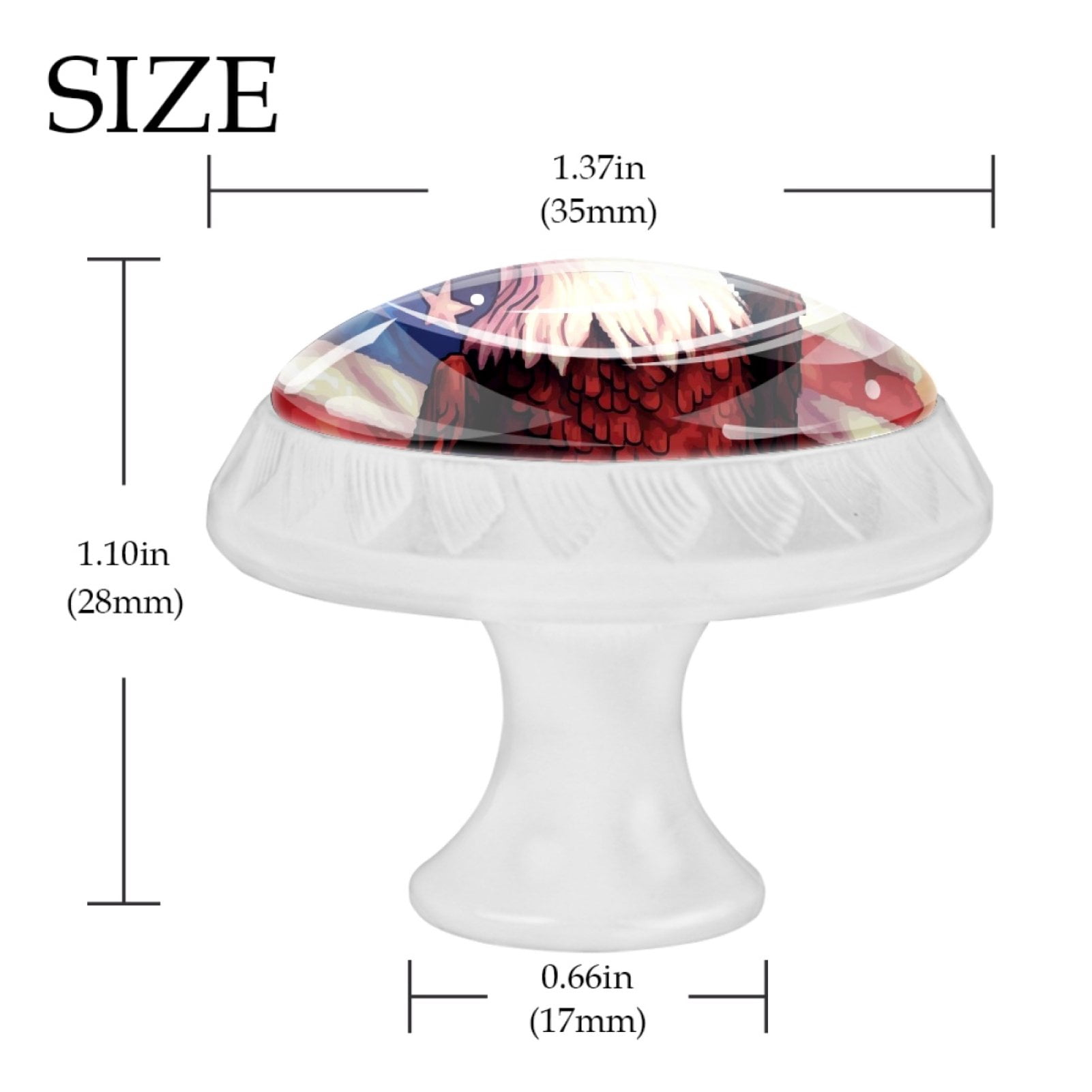 4 Pcs Eagle and American Flag Knobs for Kitchen Cabinet Cupboard Dresser Bookcase Drawer Pulls Handles Round Home Decor