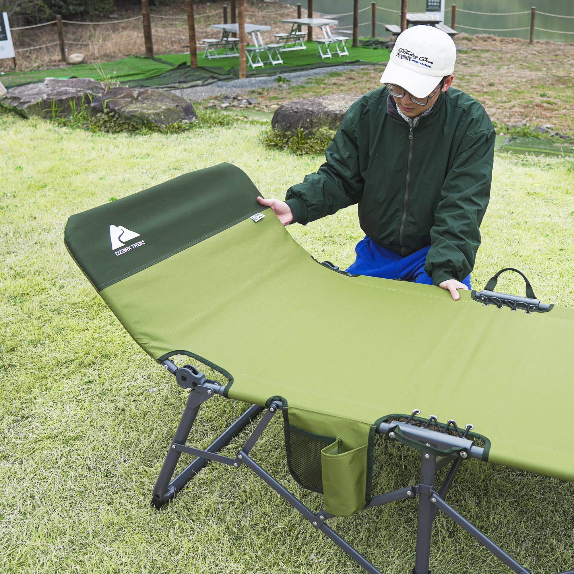 Ozark Trail Adult Quick Fold Speedy Camp Cot, Green, 79 Ozark Trail Adult Quick Fold Speedy Camp Cot, Green, 79
