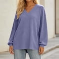 thumbnail image 5 of BUIGTTKLOP Oversized Sweatshirts for Women Casual V Neck Pullover Tops Long Sleeve Fall Fashion Tops, 5 of 8