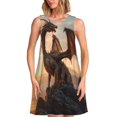 thumbnail image 1 of Balery Sky Sunset Bronze Dragon Vestidos de verano para mujer con estampado: vestido holgado sin mangas, vestido playero informal y cómodo para días calurosos., 1 of 7
