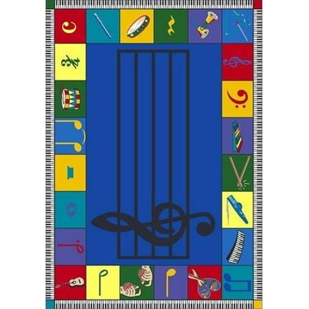 - Joy Carpets 1462D-02 Noteworthy- Preschool 7 ft.8 in. x 10 ft.9 in. 100 Pct. STAINMASTER Nylon Machine Tufted- Cut Pile Educational Rug