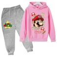 thumbnail image 3 of Sudadera con capucha y pantalones de Super Mario para niños, traje de 2 piezas, ropa de otoño y primavera para niños y niñas, sudadera con estampado de dibujos animados, trajes deportivos informales,, 3 of 5