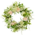 thumbnail image 2 of Northlight Hydrangea and Fern Spring Floral Berry Artificial Wreath - 28" - Pink, 2 of 9
