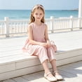 thumbnail image 4 of Girls 2-Piece Outfit Eyelet Lace Sleeveless Tunic and Wide Leg Pants Set for Girls, 4 of 8