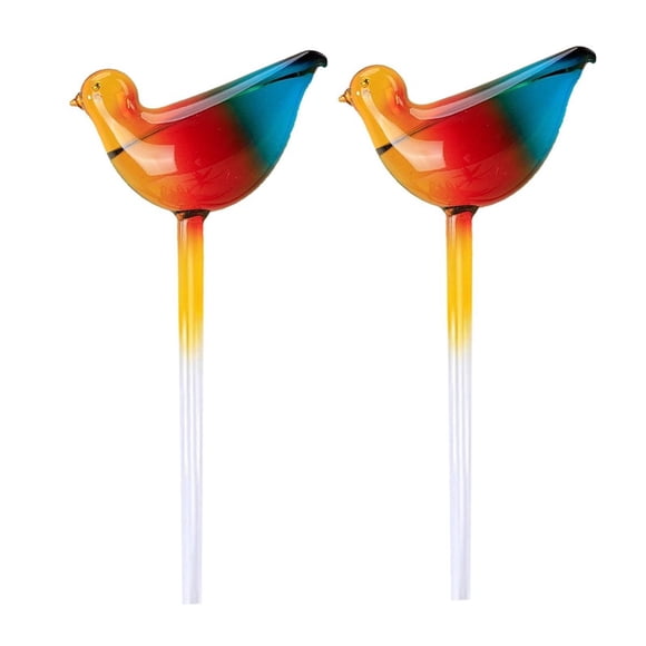 4X Bird Shape Plant Self Watering Globes, Glass Water Bulbs Automatic Self Watering Planter Insert for Indoor Plants