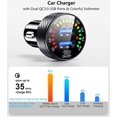 thumbnail image 2 of 1 cargador de coche, adaptador de cargador rápido de 36 W, cargador de coche USB dual para carga rápida con voltímetro colorido y botón de encendido/apagado, 2 of 5