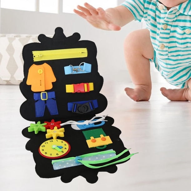 Tablero ocupado Montessori CUTICAT Habilidades básicas Juguetes educativos Fieltro Multifuncional Amarillo