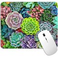 thumbnail image 1 of Mouse Pad Succulent Floral, Garden Green Plant Flower Premium-Textured Square Mouse Mat Design, Washable Mousepad Lycra Cloth, Non-Slip Rubber Base Computer Mouse Pads for Women, 1 of 5