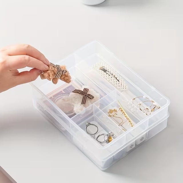 Caja de almacenamiento con divisor de cajón multifuncional con organizador incorporado for oficina en casa y almacenamiento de cosméticos