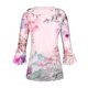 thumbnail image 5 of ICHUANYI Clearance Women Fashion Printed Casual V-Neck Short Sleeve Loose T-Shirt Blouse Tops(Pink, M) ICHUANYI WER2023081002724, 5 of 5
