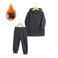 thumbnail image 4 of Linfrsh Toddler Fall Outfits for Girls Thickened and Winter Sports Suit for Boys and Girls Casual Pullover Hoodie Long Pants Two Piece Set, 4 of 8
