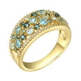 thumbnail image 5 of Forever Facets 18K Gold Plated 1/4 CT TW Lab Grown Diamond and Blue Topaz Ring, 5 of 7