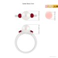 thumbnail image 5 of ANGARA South Sea Cultured Pearl & Ruby Engagement Ring in 14K White Gold for Women | June Birthstone, Birthday, Anniversary, Jewelry Gift for Women | Pearl Ring, 5 of 9