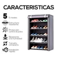 thumbnail image 4 of Zapatera de 5 Niveles Multifuncional | Estante para Zapatos | Almacenamiento de Calzado de Acero Inoxidable | Closet Organizador para Tenis | Tela Impermeable, 4 of 5