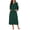 Style 1-dark Green, variant on Ekouaer Women Zipper Robe 3/4 Sleeves Loungewear Dress Full Length Sleepwear Pockets Housecoat Nightgown Long Bathrobe