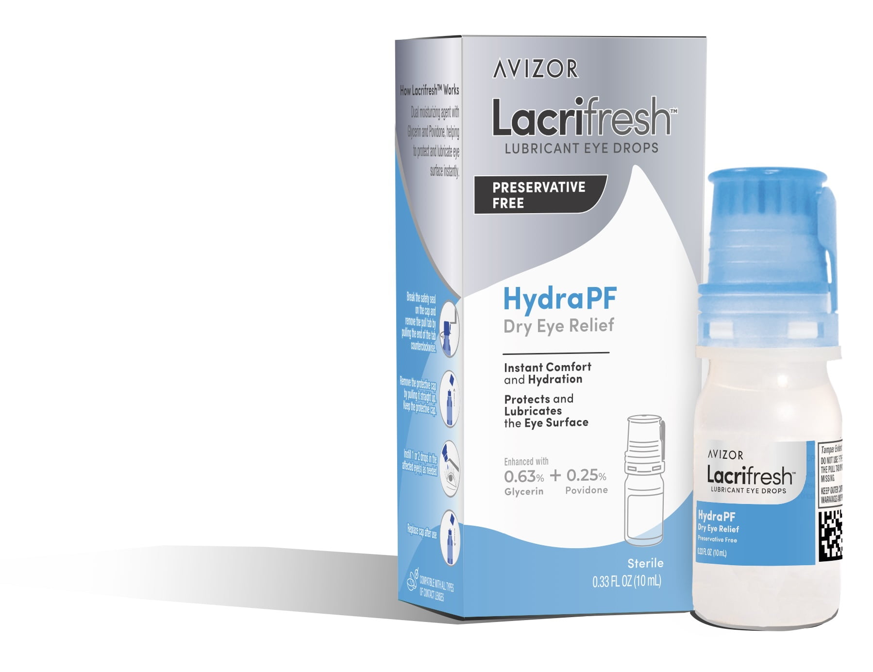 Lacrifresh HydraPF Lubricant Eye Drops for Dry Eye Relief .33 fl oz (10mL)