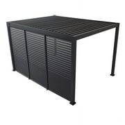 Mirador 10x 13 111S Outdoor Pergola Accessories-Aluminum Fixed Shutter Wall, Charcoal