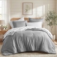thumbnail image 3 of Regency Heights Twin/Twin-XL Size Comforter Set, 5-Piece Reversible Bed in a Bag with Sheets, Gray, 3 of 13