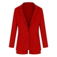 thumbnail image 4 of OWMEOT Women's 2 Piece Outfits Single Button Blazers and Dressy Wide Leg Shorts Sets Business Casual Blazer Short Suits Workwear, 4 of 8
