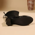 thumbnail image 6 of Black Women'S Fashion Boots Versatile Solid Color Cool Style Lace-Up Chunky Heels Mid-Heel For Outdoor Leisure, 6 of 9