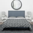thumbnail image 3 of Designart 'Silver Metal Diamond Plate Relief' Modern & Contemporary Duvet Cover Set, 3 of 4