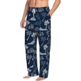 thumbnail image 2 of Uemuo Hawaii Palms Pattern Men's Wide Leg Palazzo Lounge Pants with Pockets Light Weight Loose Comfy Casual Pajama Pants-X-Large, 2 of 9