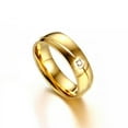 thumbnail image 4 of 6MM Gold Plated Wedding CZ Band Men Women Stainless Steel Wedding Ring Size 6-13, 4 of 5