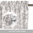 thumbnail image 6 of Pastoral Flowers Window Valance for Kitchen, Grey Flower Farm Vintage Linen Texture Rod Pocket Short Curtain for Small Windows, Light Filtering Decorative Valance, 54 x 18 Inch, 1 Panel, 6 of 9