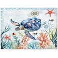 thumbnail image 2 of Area Rugs Indoor Non-Slip Rectangle Rug 5x7 Ft Retro Sea Turtle Starfish Coral Seaweed Summer Coastal Rug Rubber Backing Floor Mats Non Shedding Home Decor Carpet for Entryway Living Room, 2 of 8