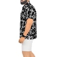thumbnail image 6 of HAPPY BAY Men's Hawaiian Shirts Short Sleeve Button Down Shirt Mens Holiday Shirts Summer Beach Casual Aloha Tropical Shirts for Men Funny M Leaves, Black, 6 of 6