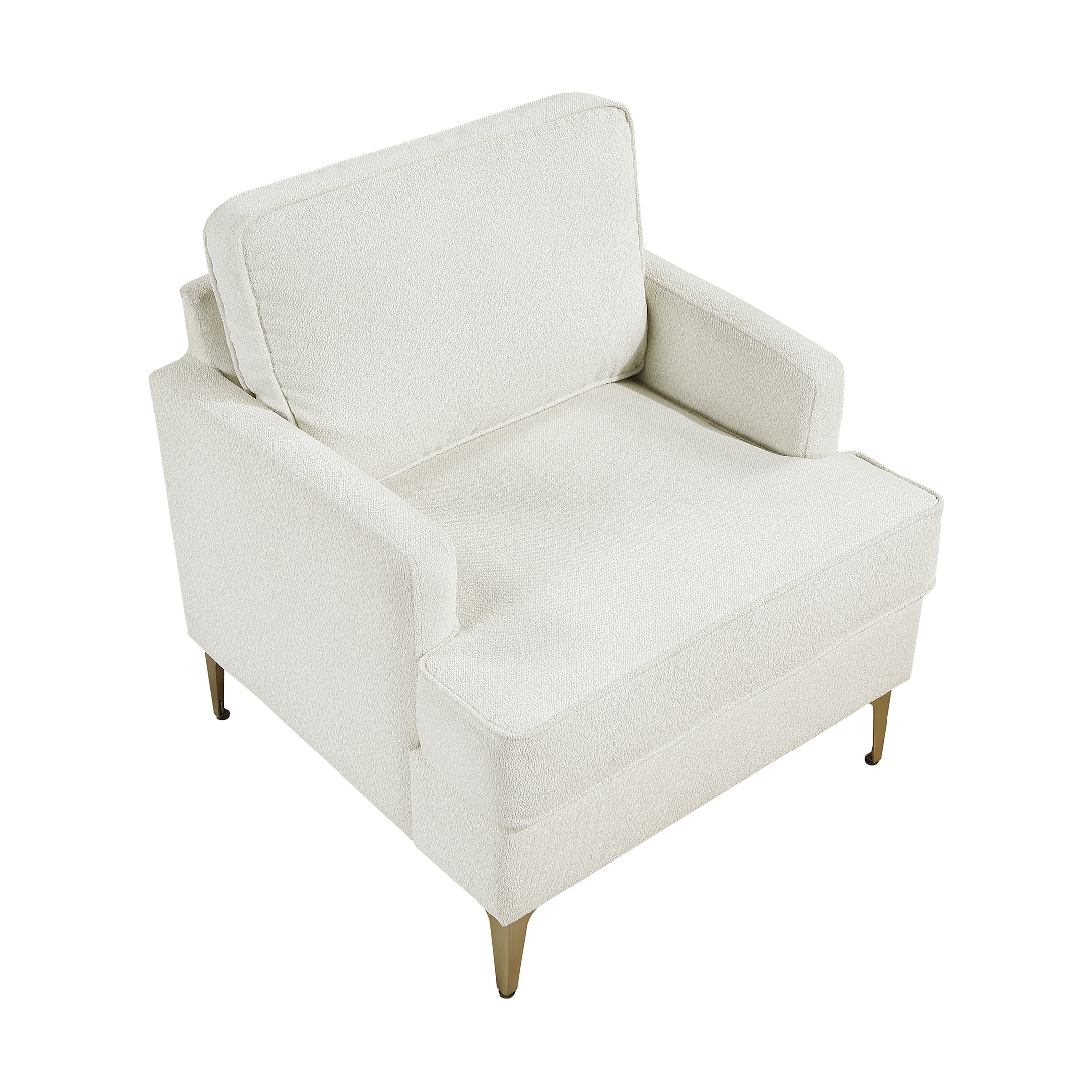 OakvillePark Northwyn Chenille Accent Chair with Metal Legs, Beige