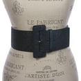 thumbnail image 2 of Ladies High Waist Wide Glitter Fashion Plain Leather Belt, 2 of 3